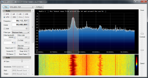Screenshot of the FM Broadcast band using SDR Sharp