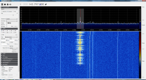 Screenshot from SDR# during the Tim Peake contact from the ISS on the 8/1/2016